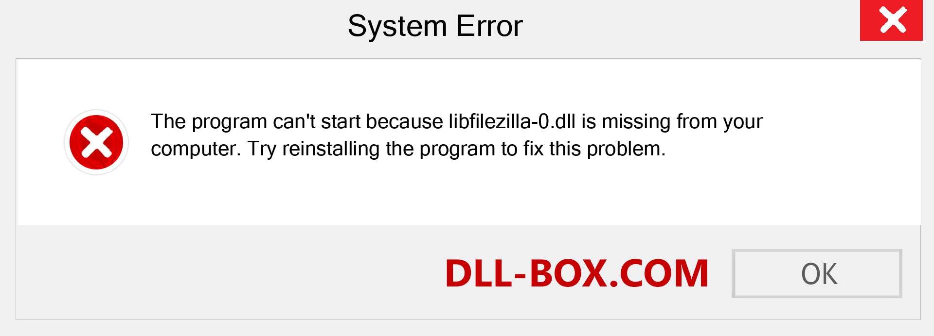  libfilezilla-0.dll file is missing?. Download for Windows 7, 8, 10 - Fix  libfilezilla-0 dll Missing Error on Windows, photos, images